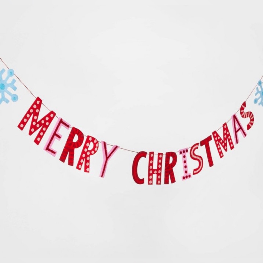 6’ Fabric “Merry Christmas” Garland